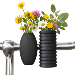 Fietsvaasjes voor fietsstuur - Set van 2 - Zwart - Fietsvaasje voor bloemen
