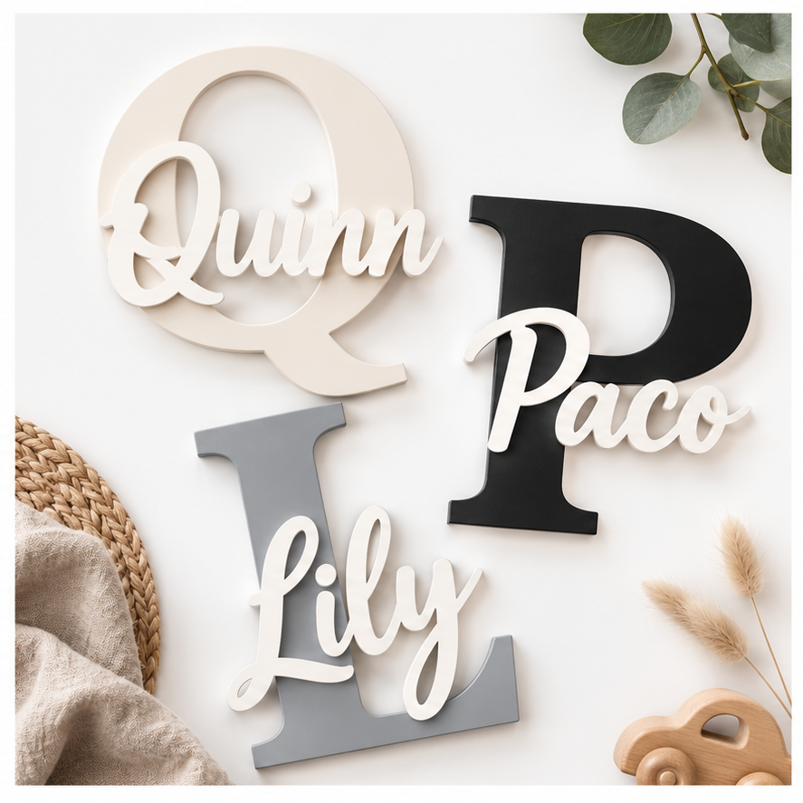 Gepersonaliseerd 3D Naambord – Naam met Hoofdletter – Kinderkamer & Slaapkamerdeur - INCLUSIEF VERZENDING - Afbeelding 7