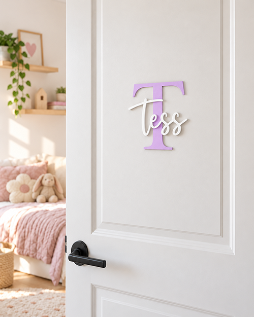 Gepersonaliseerd 3D Naambord – Naam met Hoofdletter – Kinderkamer & Slaapkamerdeur - INCLUSIEF VERZENDING - Afbeelding 2