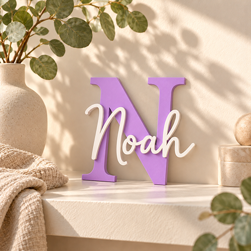 Gepersonaliseerd 3D Naambord – Naam met Hoofdletter – Kinderkamer & Slaapkamerdeur - INCLUSIEF VERZENDING - Afbeelding 3